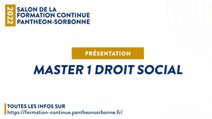 Présentation du master 1 Droit social | Salon de la formation continue 2022