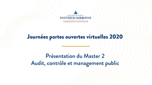 Présentation du Master 2 Audit, contrôle et management public en 2020