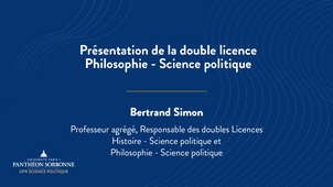 Présentation de la double Licence Philosophie - Science politique