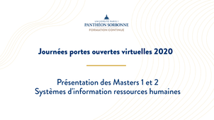 Présentation des master 1 et 2 Systèmes d'information ressources humaines en 2020