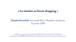 La réaction au forum shopping - Claudia Cavicchioli