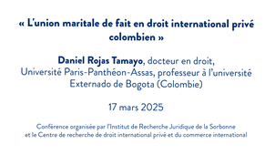 « L'union maritale de fait en droit international privé colombien »