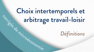Microéconomie - Choix intertemporels et arbitrage travail-loisir - Partie 1 : Définitions