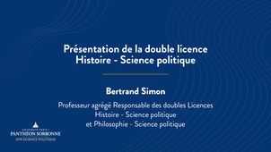 Présentation de la double Licence Histoire - Science politique