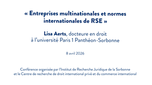 « Entreprises multinationales et normes internationales de RSE »