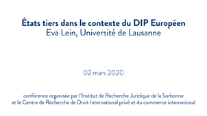 Etats tiers dans le contexte du DIP européen