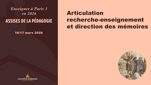 Articulation recherche-enseignement et direction des mémoires | Assises de la pédagogie 2026