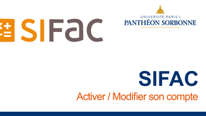 SIFAC - Activer / modifier son compte