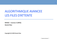 Cours Algo Avancée - Structure de données : les Files d'attente