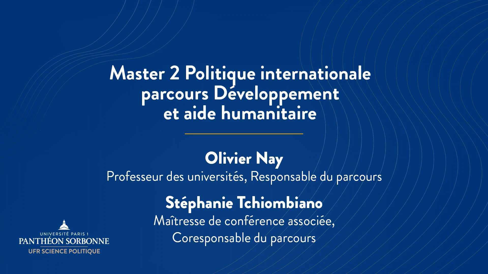 Médiathèque de l'université Paris 1 Panthéon-Sorbonne -   UFR 11 -  Political science - Présentation Du Master 2 Développement Et Ai…
